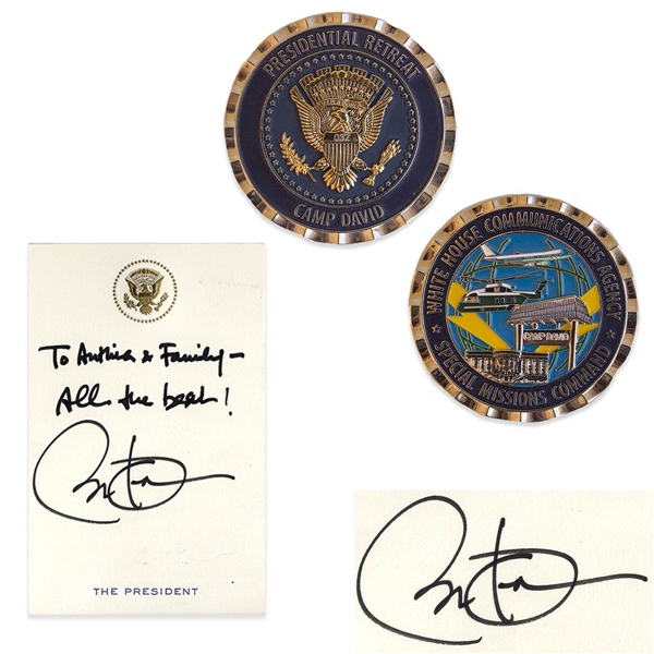 Barack Obama Autograph Note Signed as President -- Plus Medallion and White House Certificate
